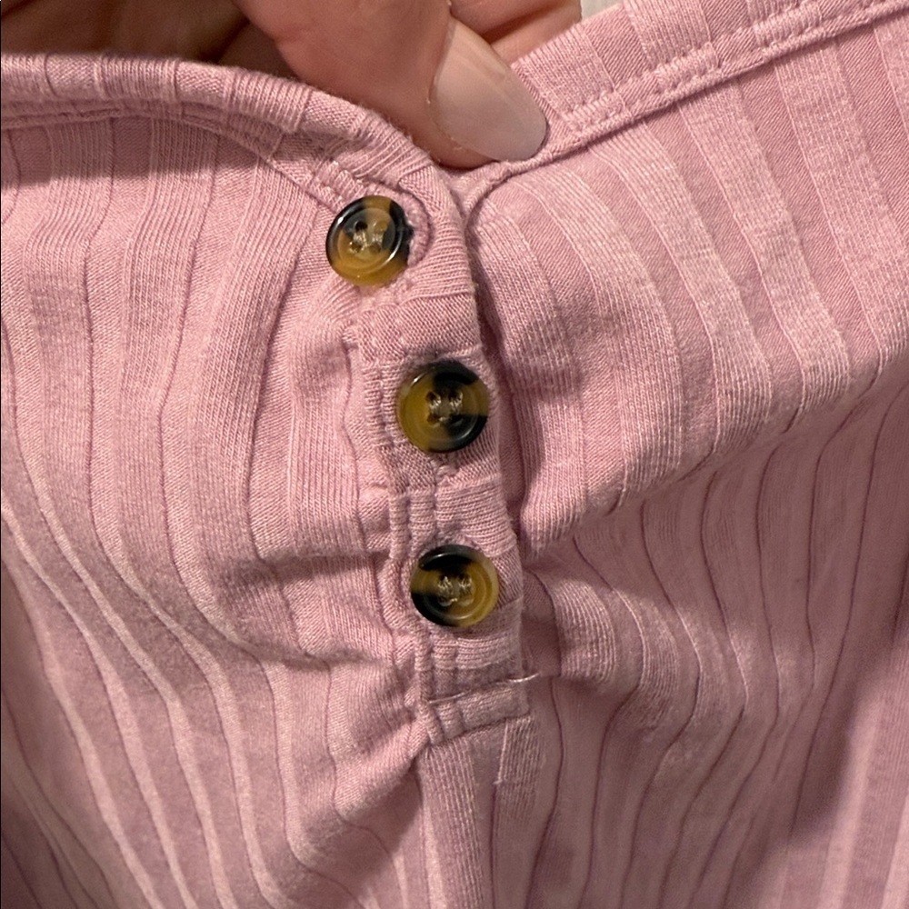 Topshop Ribbed Button Cami - Picture 3 of 5